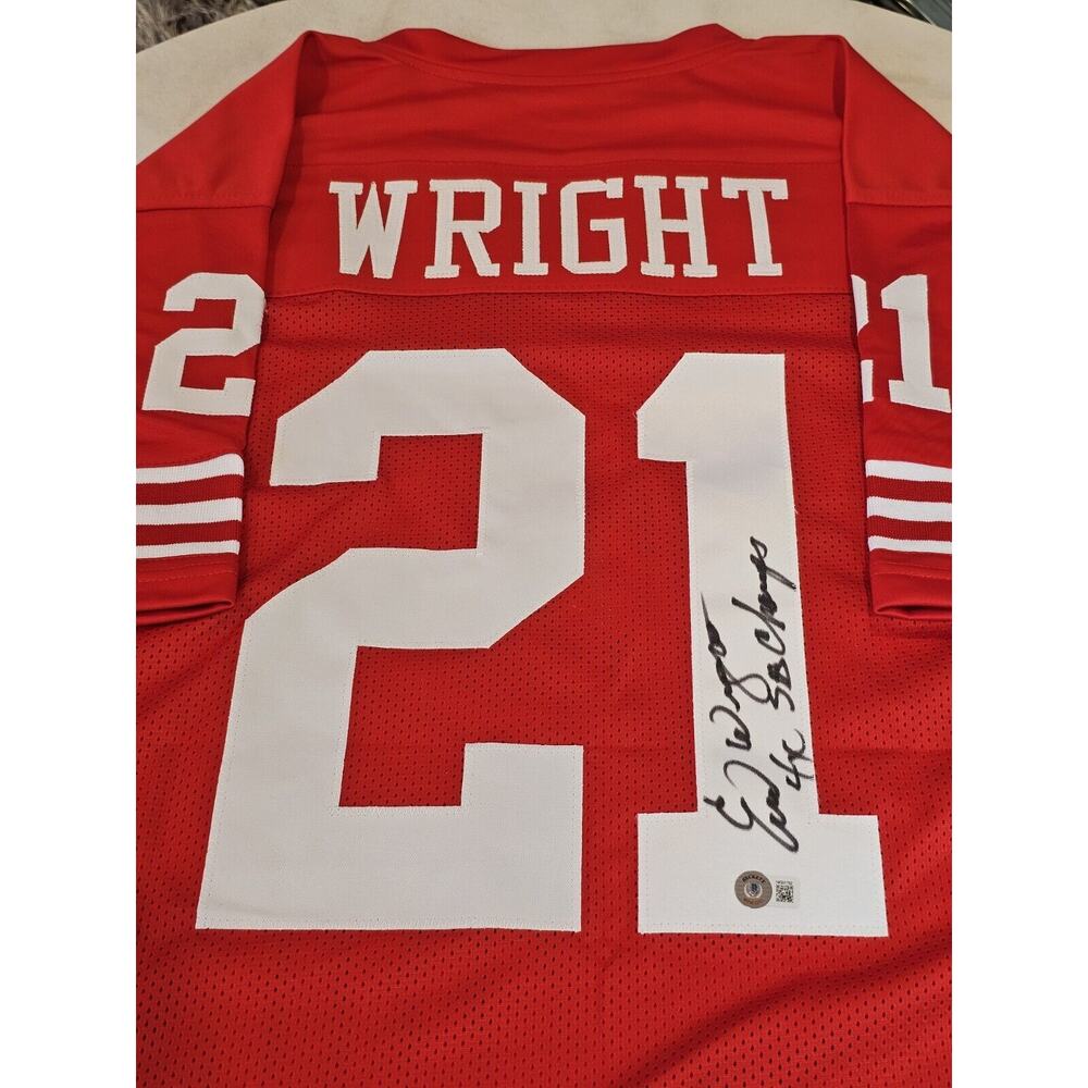 Eric Wright Autographed/Signed Jersey Beckett Sti… - image 1